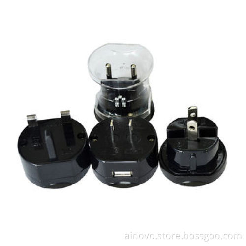 Universal travel AC power plug adapter, multiple, using for more than150 countries, single USB